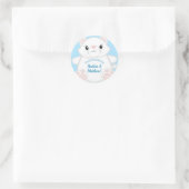 Cat Baby Shower Kitty Blue Runder Aufkleber (Tasche)