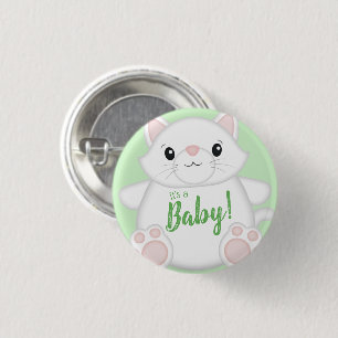 Cat Baby Shower Kitty Button