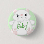 Cat Baby Shower Kitty Button (Vorderseite)