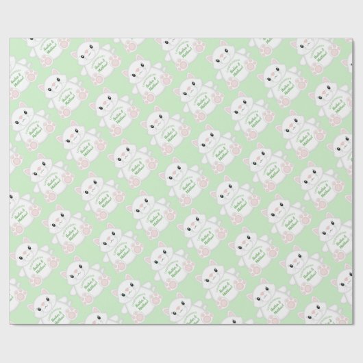 Cat Baby Shower Kitty Geschenkpapier (Flach)