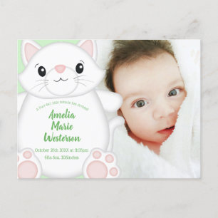 Cat Baby Shower Kitty Postkarte