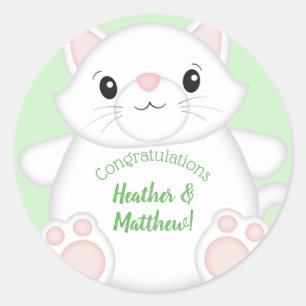 Cat Baby Shower Kitty Runder Aufkleber