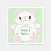 Cat Baby Shower Kitty Serviette (Vorderseite)