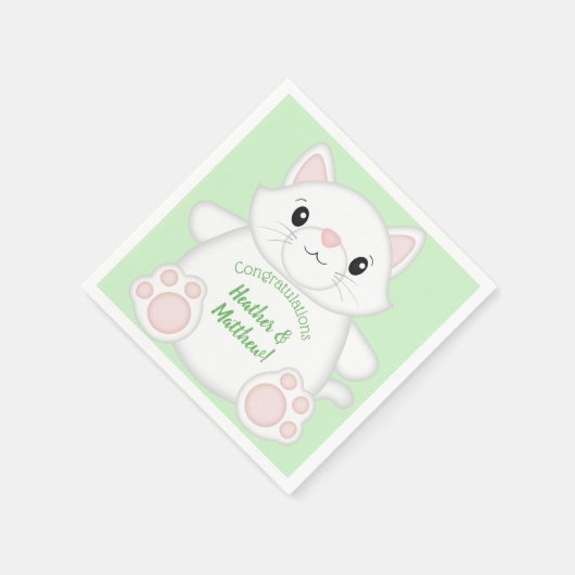 Cat Baby Shower Kitty Serviette (Ecke)