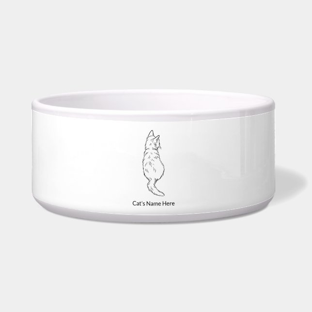 Cat Back View Large Pet Bowl Personalized Napf (Vorderseite)