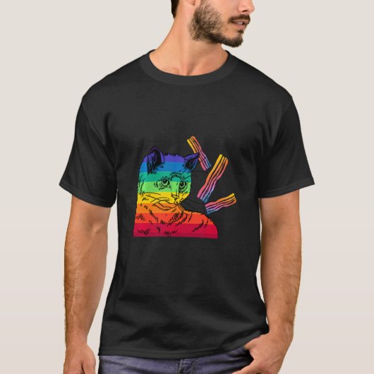 Cat Bacon Rainbow Cat Bacon T-Shirt (Vorderseite)