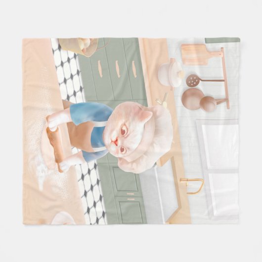 Cat Baker Baby - Cosy Morning Kneading Fleecedecke (Vorderseite (Horizontal))