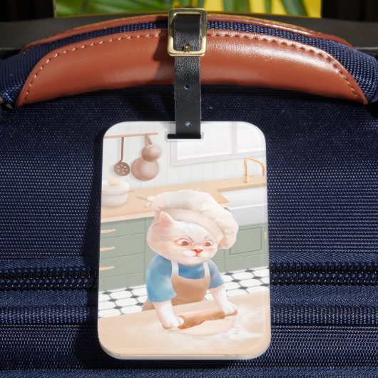 Cat Baker Baby - Cosy Morning Kneading Gepäckanhänger (Vorderseite Insitu 2)