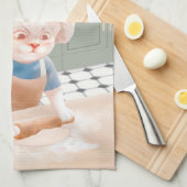 Cat Baker Baby - Cosy Morning Kneading Geschirrtuch (Viertel Falte)