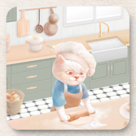 Cat Baker Baby - Cosy Morning Kneading Getränkeuntersetzer