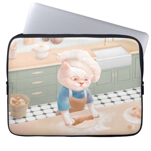 Cat Baker Baby - Cosy Morning Kneading Laptopschutzhülle (Vorderseite)