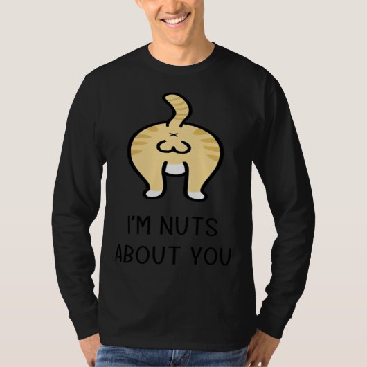 Cat Ball I m Nut About You Happy Valentine Anniver T-Shirt (Vorderseite)