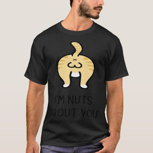 Cat Ball I m Nut About You Happy Valentine Anniver T-Shirt (Vorderseite)