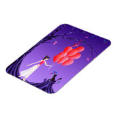 Cat & Ballerina am Mitternachtsbaum Magnet (Linke Seite)