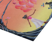 Cat & Ballerina bei Sunlit Tree Schneidebrett (Ecke)