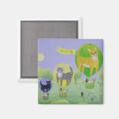 Cat Balloon Race Magnet (Vorderseite/Rückseite)