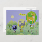 Cat Balloon Race Postkarte (Vorne/Hinten)