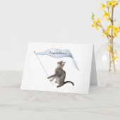 Cat Banner Congratulations Card Karte (Gelbe Blume)