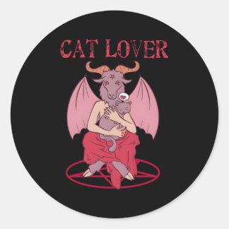 Cat Baphomet Satanic Goat Witchcraft Lucifer Runder Aufkleber