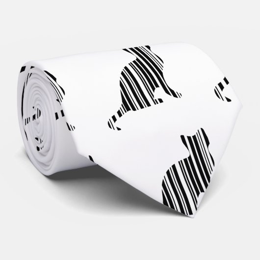 CAT BAR CODE Kitty Strichcode Muster Krawatte (Gerollt)