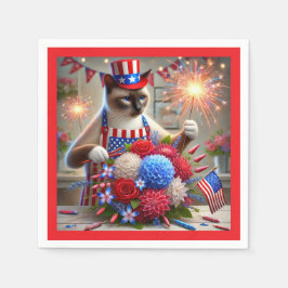 CAT Barbecue Party 4. Juli Unabhängigkeitstag Serviette