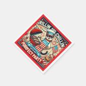 CAT Barbecue Party 4. Juli Unabhängigkeitstag Serviette (Ecke)