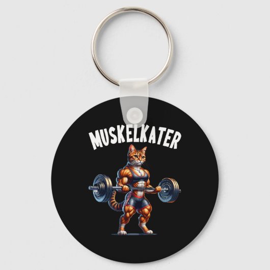 Cat Barbell Design For Bodybuilders Bodybuilding  Schlüsselanhänger (Vorderseite)