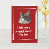 Cat Barf Funny Christmas Karte (Gelbe Blume)