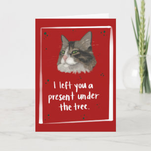Cat Barf Funny Christmas Karte