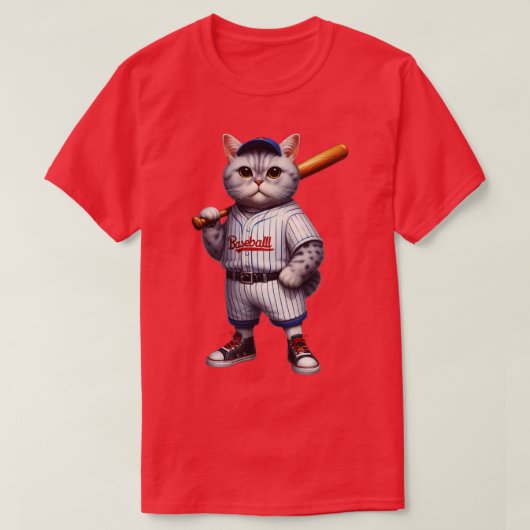 Cat Baseball T-Shirt (Design vorne)