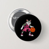 Cat Basketball Player _ Basketball Katzenklatsche  Button (Vorne & Hinten)