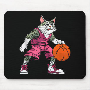 Cat Basketball Player _ Basketball Katzenklatsche Mousepad