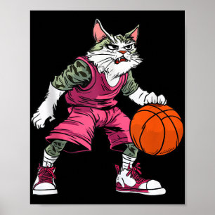 Cat Basketball Player _ Basketball Katzenklatsche  Poster