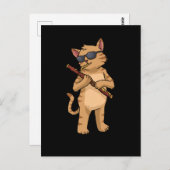 Cat Bassoonist Gift Men Jazz Music Cat Bassoon Postkarte (Vorne/Hinten)
