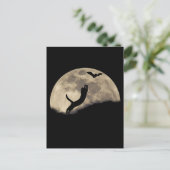 Cat Bat Moon Postkarte (Stehend Vorderseite)