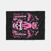 Cat Bat On Skull Halloween Costume Goth Women Girl Fleecedecke (Vorderseite (Horizontal))