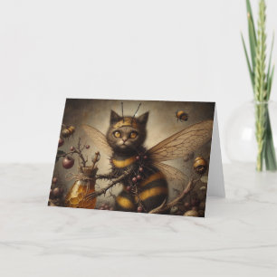 Cat Bee Fairy Dark Fantasy Karte