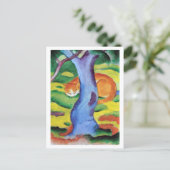 Cat Behind a Tree Franz Marc Postkarte (Stehend Vorderseite)