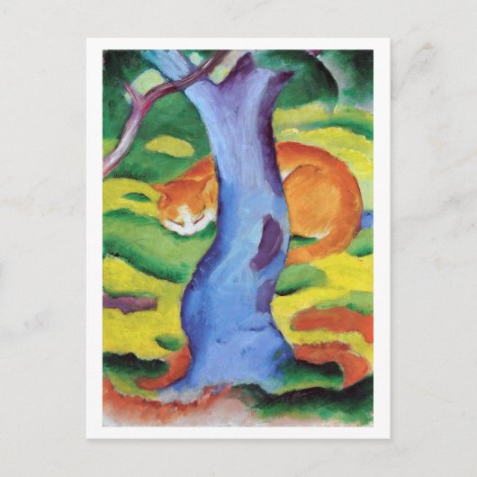 Cat Behind a Tree Franz Marc Postkarte (Vorderseite)