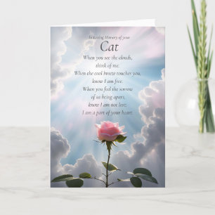 Cat Beileid Beileidsbekundungen Single Rose Spirit Karte