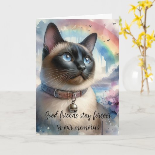 Cat Beileid Heartfelt Message Karte (Gelbe Blume)