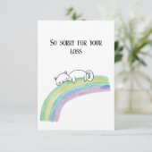 Cat-Beileid-Karte mit Aquarellfarbenregenbogen (Stehend Vorderseite)