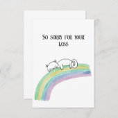 Cat-Beileid-Karte mit Aquarellfarbenregenbogen (Vorne/Hinten)