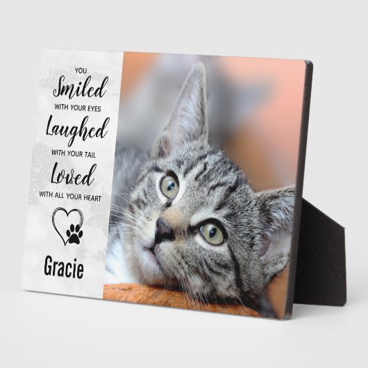 Cat Beileid Keepake Pet Memorial Fotoplatte (Seite)