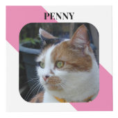 Cat Beileid Keepake Pet Memorial Pink Foto Würfel (Vorderseite)