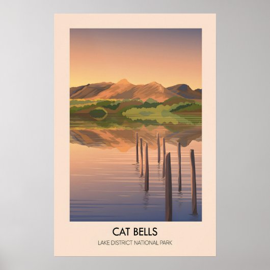 Cat Bells Lake District Reiseplakat Poster (Vorne)