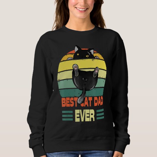 Cat Best Cat Dad Ever Black Cat Sweatshirt (Vorderseite)