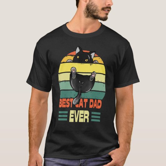 Cat  Best Cat Dad Ever  Black Cat T-Shirt (Vorderseite)
