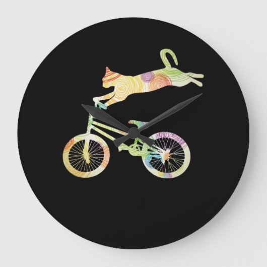 Cat Bike Cycling Bicycle - Ihre Geschenksammlung Große Wanduhr (Vorderseite)