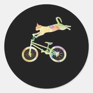 Cat Bike Cycling Bicycle - Ihre Geschenksammlung Runder Aufkleber